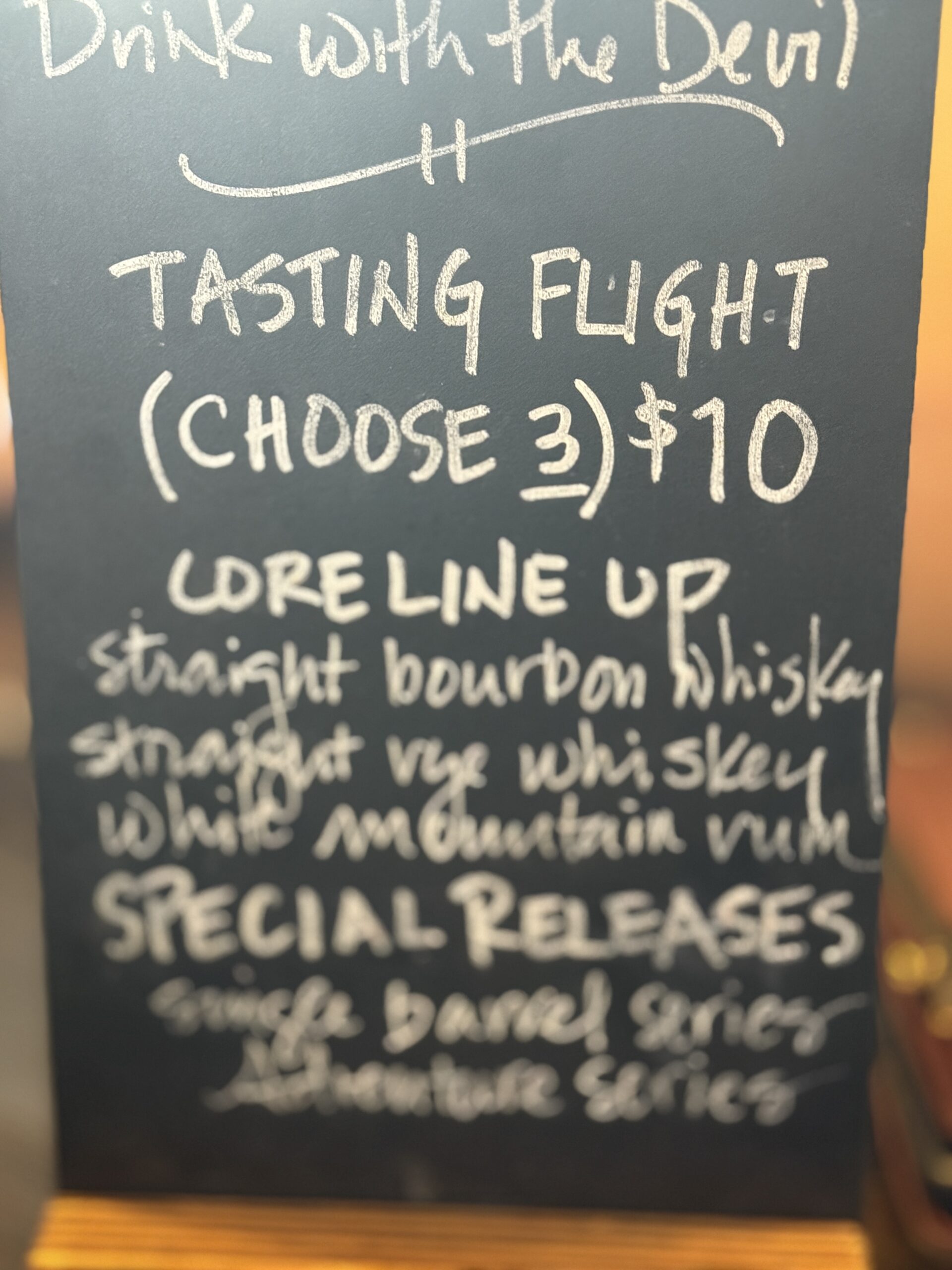 Devil's Creek Distillery Flight Tasting in Mammoth Lakes, CA.