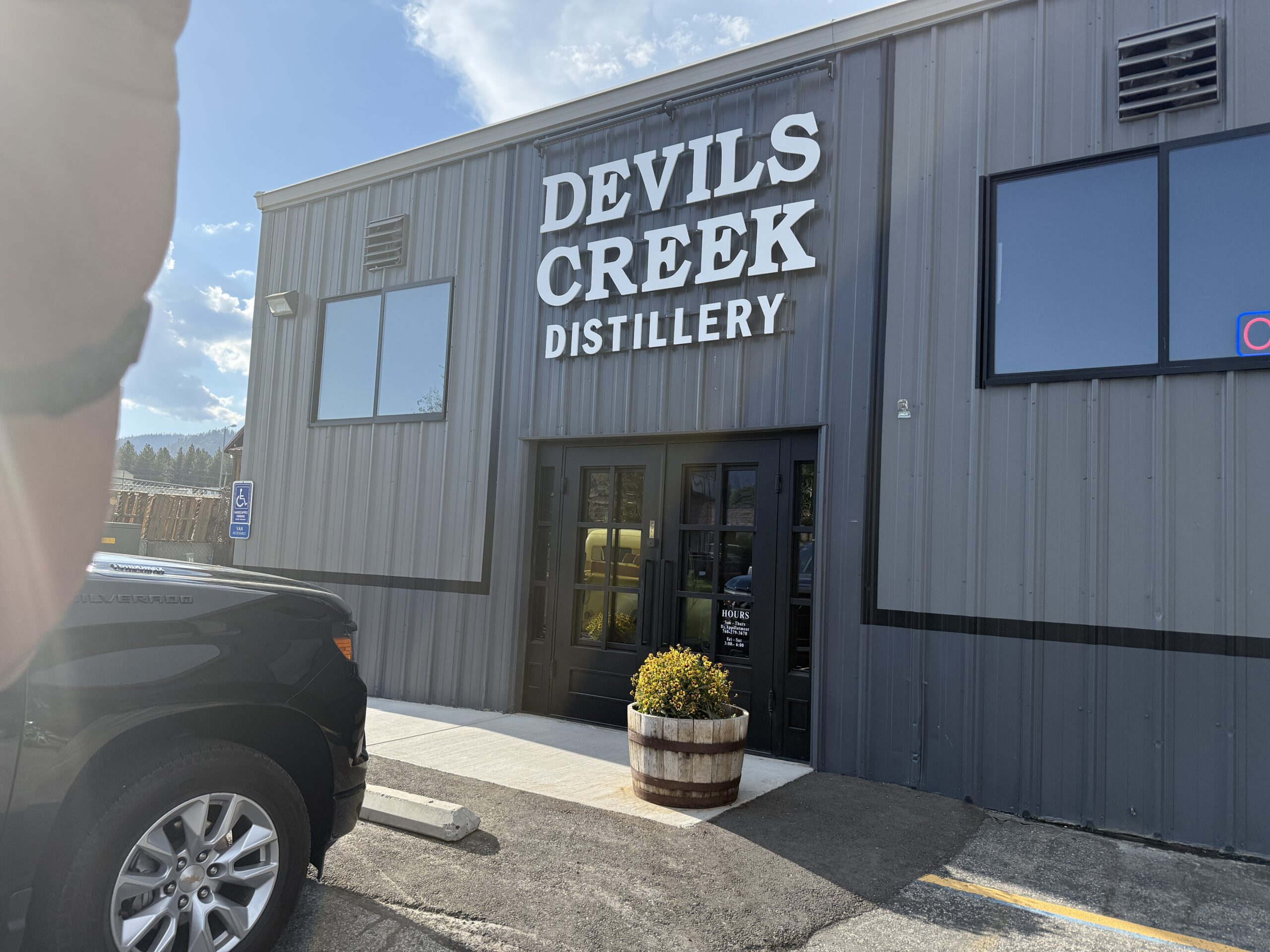Devil's Creek Distillery Flight Tasting in Mammoth Lakes, CA.