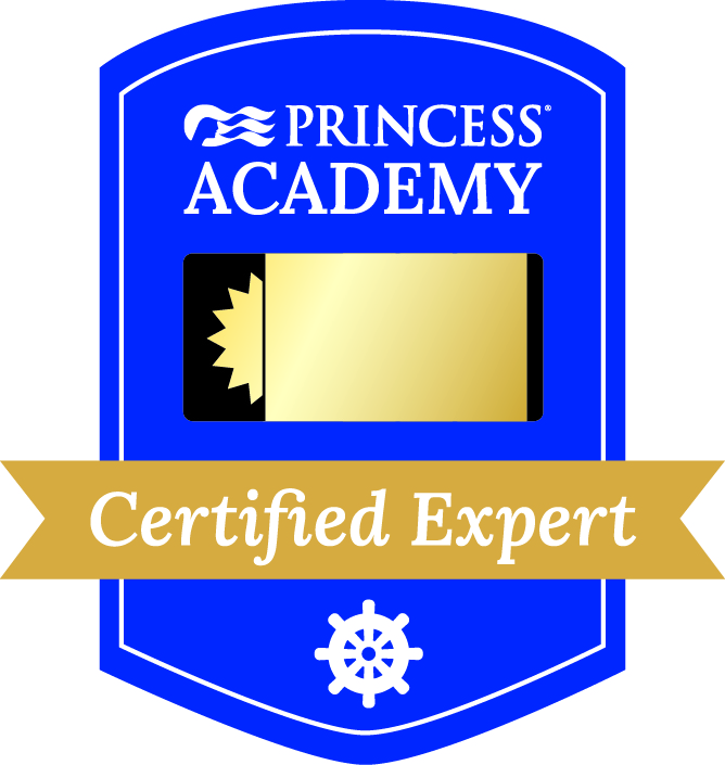 Princess Cruises Certified Expert insignia logo displayed on Freedom Passport's About Us page