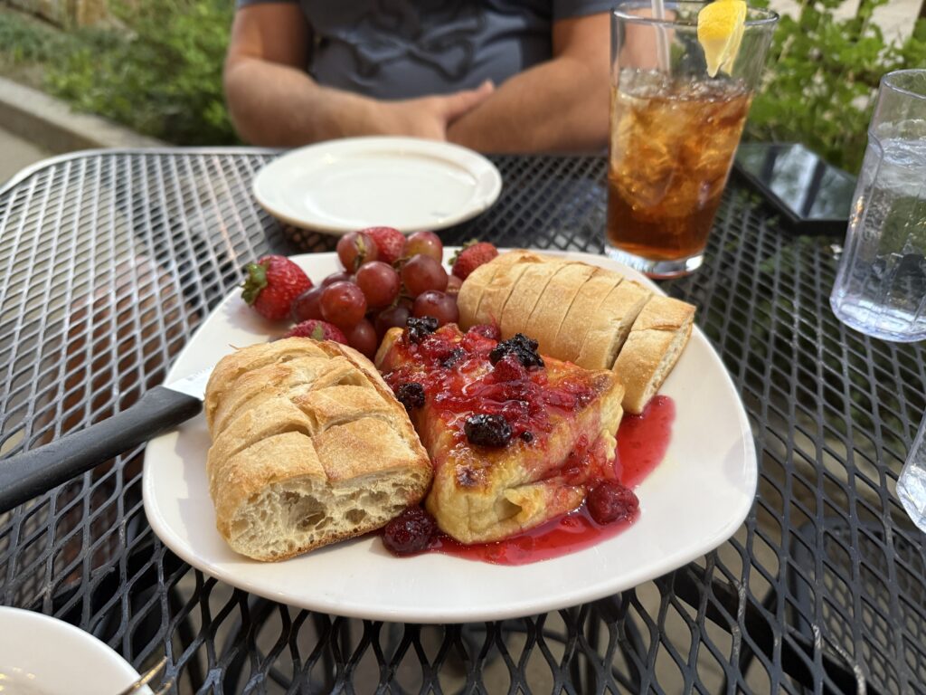 Baked Brie with Berry Compote at Toomey's Restaurant in Mammoth Village-Mammoth Lakes, CA.